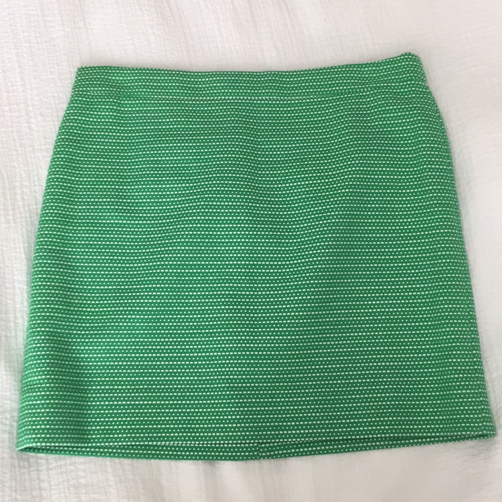 J. Crew green and white skirt